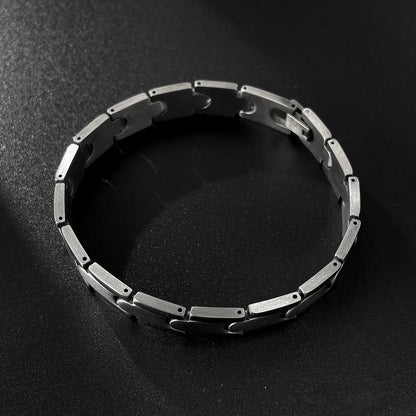 Men’s Trendy Stainless Steel Bracelet – Creative Polished Titanium Wristband, Minimalist Fashion Accessory