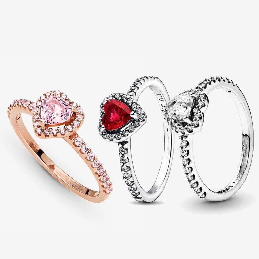 New Eternal Flower Rotating Rose Bear Jewelry Box Exquisite Women Shiny Heart Series Simple Ring Birthday Gift for Family