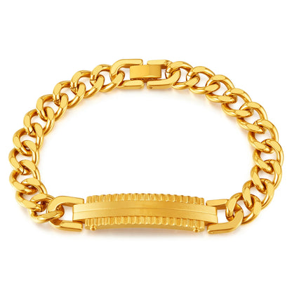 Vintage Gold Cuban Chain Bracelet for Men – Stainless Steel Titanium Punk Style Jewelry