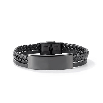 Men’s Retro Leather Bracelet – Classic Hip Hop Street Style Wristband, Fashion Accessory for Trendy Looks