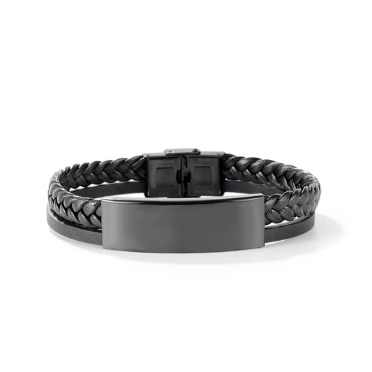 Men’s Retro Leather Bracelet – Classic Hip Hop Street Style Wristband, Fashion Accessory for Trendy Looks