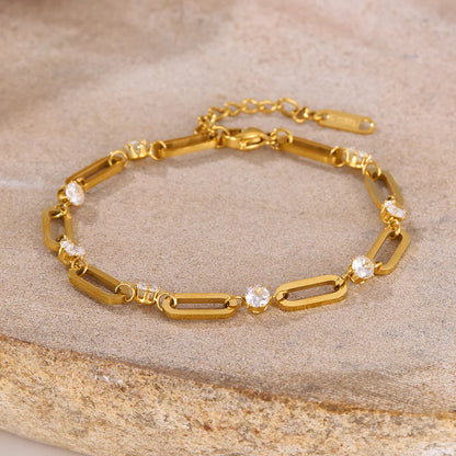 Trendy INS Style Bracelet for Women Stainless Steel Minimalist Titanium Steel Jewelry