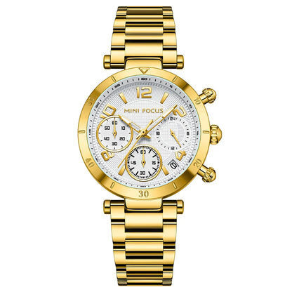 MINIFOCUS Women's Dopamine-Inspired Fashion Watch Luminous Quartz Timepiece Stainless Steel Band Waterproof Trendy Gift for Her