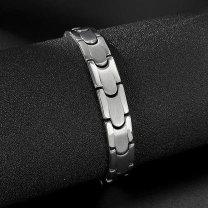 Men’s Trendy Stainless Steel Bracelet – Creative Polished Titanium Wristband, Minimalist Fashion Accessory