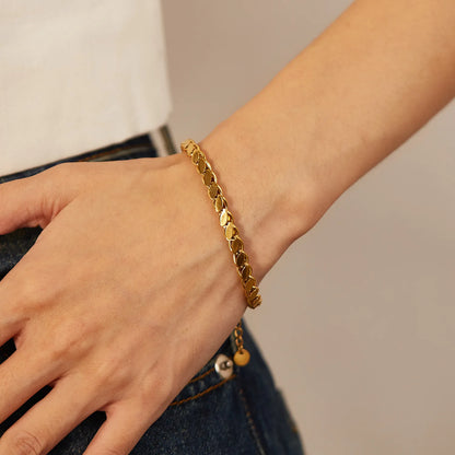 Gold-Plated Stainless Steel Chain Bracelet for Women – Simple Elegant Titanium Steel Minimalist Jewelry