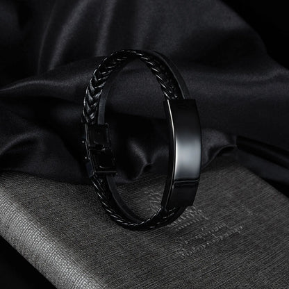 Men’s Retro Leather Bracelet – Classic Hip Hop Street Style Wristband, Fashion Accessory for Trendy Looks