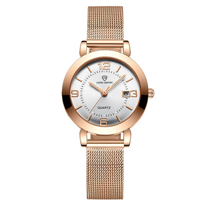 Luxury Women's Watch Stainless steel Strap Luminous Calendar Waterproof Elegant Trendy watches for woman