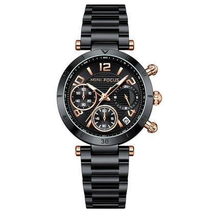 MINIFOCUS Women's Dopamine-Inspired Fashion Watch Luminous Quartz Timepiece Stainless Steel Band Waterproof Trendy Gift for Her