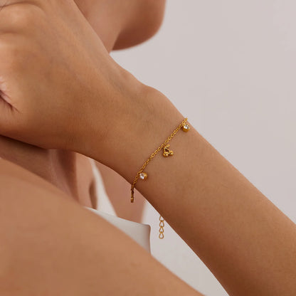 Cherry Charm Bracelet for Women – Minimalist Stainless Steel Titanium Jewelry, Small Fresh Design, Fashion Gift