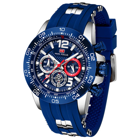 MINIFOCUS Men’s Waterproof Sport Watch – Multifunction Quartz Chronograph Luminous Dial Fashion Business Gifts for Him