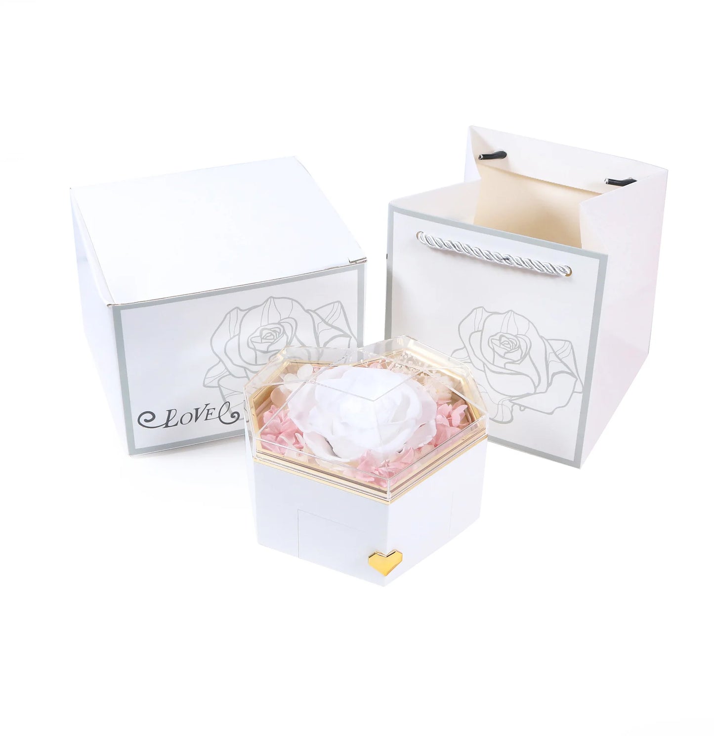 Heart Eternal Rose Jewelry Box For Birthday Mother's Day Valentine's Day Teachers' Day Gifts