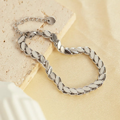 Gold-Plated Stainless Steel Chain Bracelet for Women – Simple Elegant Titanium Steel Minimalist Jewelry