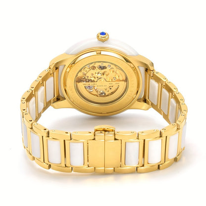 [Elegant Mechanical Watch] Stainless Steel Automatic Mechanical Women's Watch - Elegant Phoenix Dial Round Case