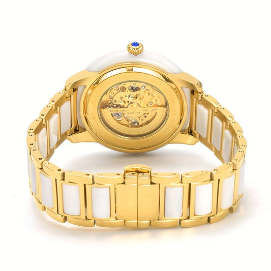 [Elegant Mechanical Watch] Stainless Steel Automatic Mechanical Women's Watch - Elegant Phoenix Dial Round Case