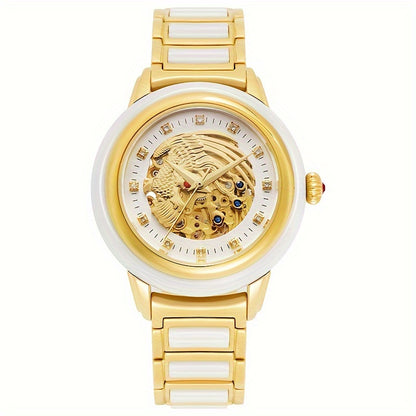 [Elegant Mechanical Watch] Stainless Steel Automatic Mechanical Women's Watch - Elegant Phoenix Dial Round Case