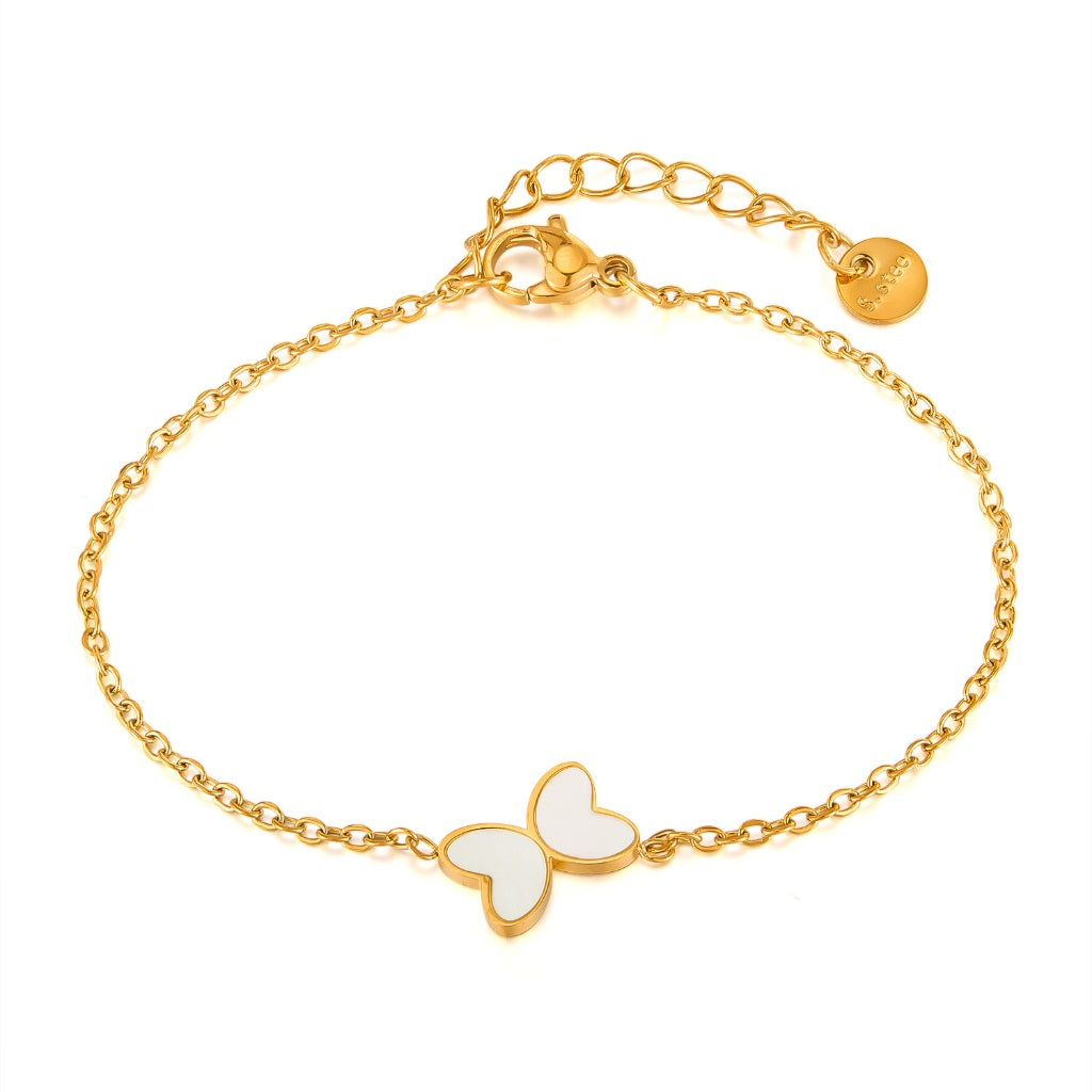 Trendy INS Style Charm Bracelet for Women – Stainless Steel Butterfly, Star, Flower Zircon Charms, Adjustable Titanium Jewelry