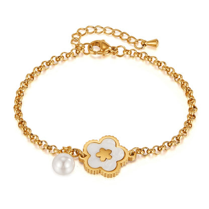 Trendy INS Style Charm Bracelet for Women – Stainless Steel Butterfly, Star, Flower Zircon Charms, Adjustable Titanium Jewelry