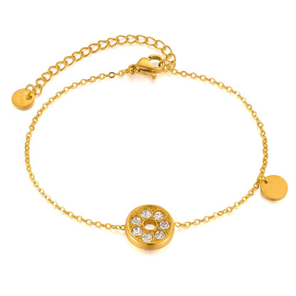 Trendy INS Style Charm Bracelet for Women – Stainless Steel Butterfly, Star, Flower Zircon Charms, Adjustable Titanium Jewelry