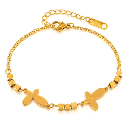 Trendy INS Style Charm Bracelet for Women – Stainless Steel Butterfly, Star, Flower Zircon Charms, Adjustable Titanium Jewelry