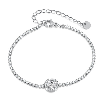 INS Style Dainty Stainless Steel Bracelet for Women – Minimalist Titanium Steel Jewelry with Sparkling Zircon