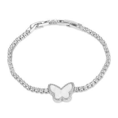 INS Style Dainty Stainless Steel Bracelet for Women – Minimalist Titanium Steel Jewelry with Sparkling Zircon