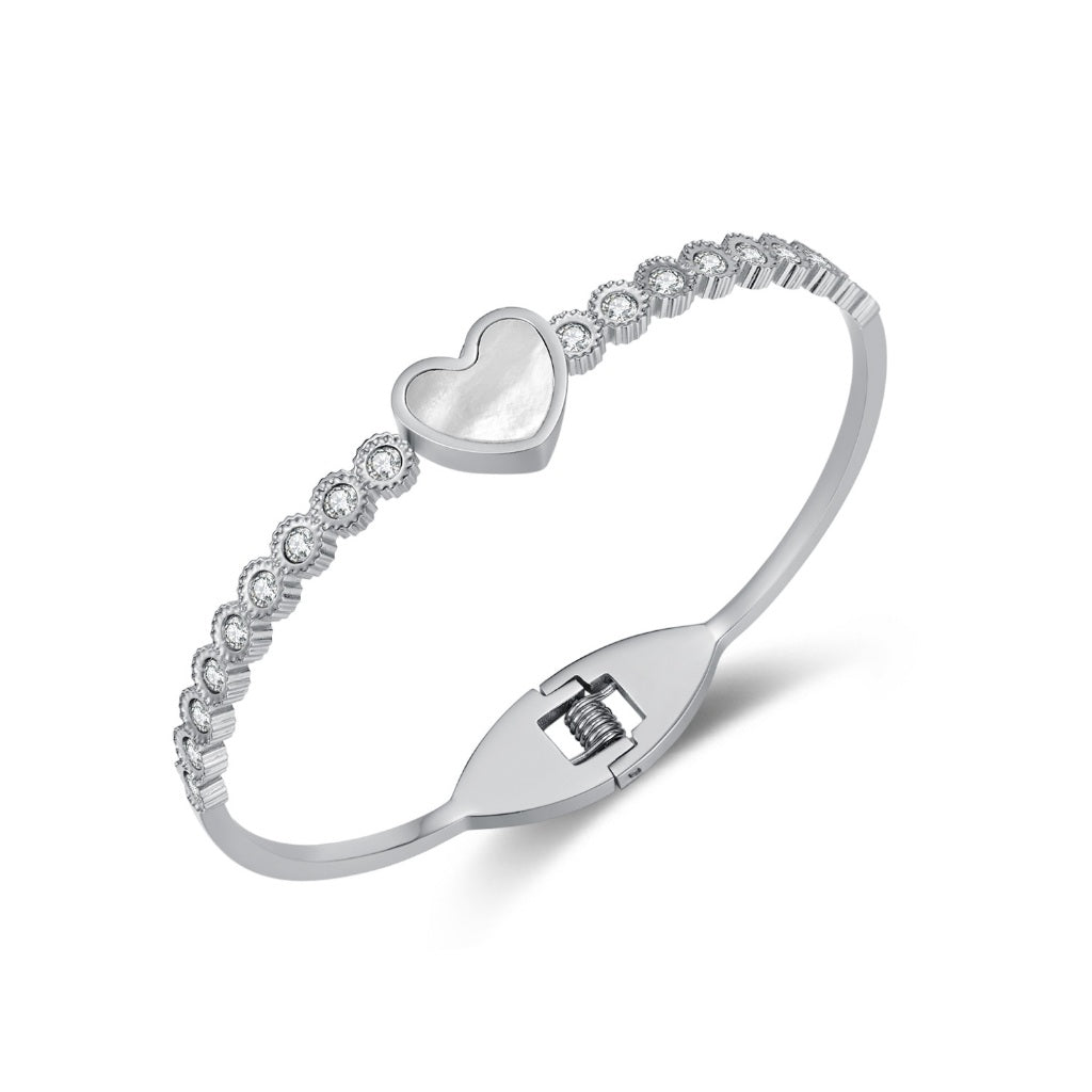 INS Style Zircon Cuff Bracelet for Women – Minimalist Titanium Steel Bangle, Small-Batch Chic Stainless Steel Jewelry