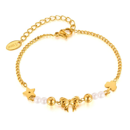 Boho Natural Stone Heart Bracelet for Women – Colorful Titanium Steel Ethnic Style Adjustable Fashion Jewelry