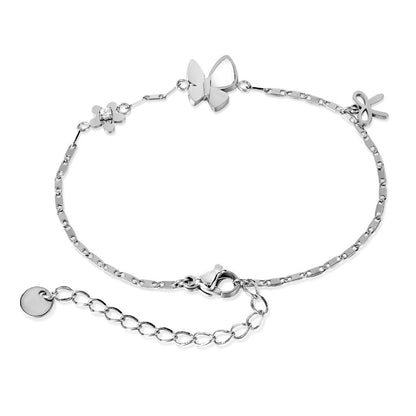 Boho Natural Stone Heart Bracelet for Women – Colorful Titanium Steel Ethnic Style Adjustable Fashion Jewelry