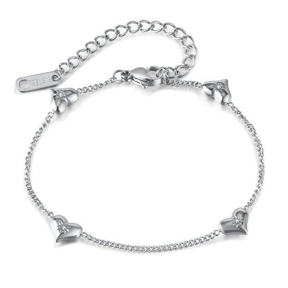 Boho Natural Stone Heart Bracelet for Women – Colorful Titanium Steel Ethnic Style Adjustable Fashion Jewelry