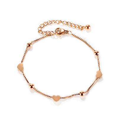 Boho Natural Stone Heart Bracelet for Women – Colorful Titanium Steel Ethnic Style Adjustable Fashion Jewelry