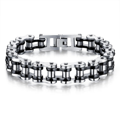 Men’s Biker Chain Bracelet – Rock Style Titanium Steel Motorcycle Link Jewelry